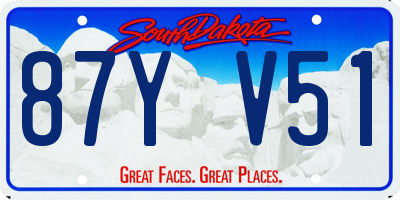 SD license plate 87YV51