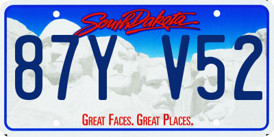 SD license plate 87YV52