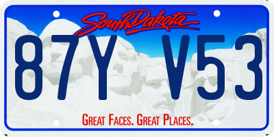 SD license plate 87YV53