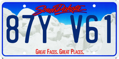 SD license plate 87YV61