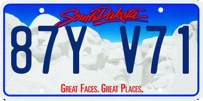 SD license plate 87YV71