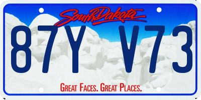 SD license plate 87YV73