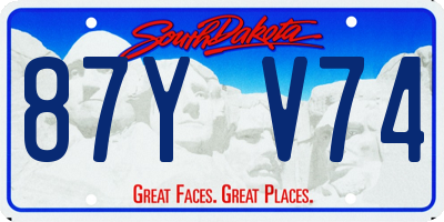 SD license plate 87YV74