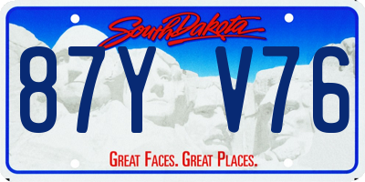 SD license plate 87YV76