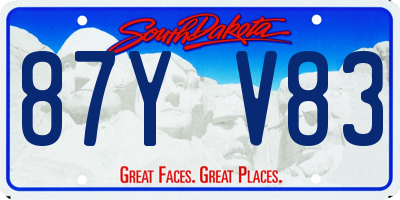SD license plate 87YV83