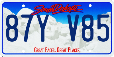 SD license plate 87YV85