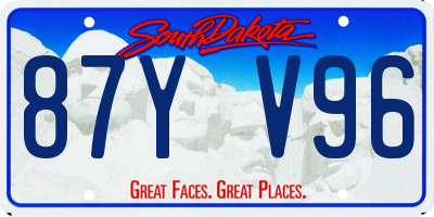 SD license plate 87YV96
