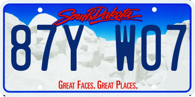 SD license plate 87YW07