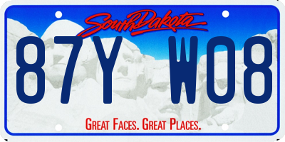 SD license plate 87YW08