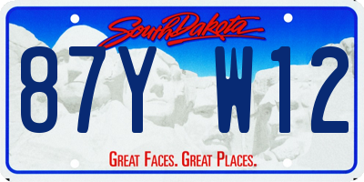 SD license plate 87YW12
