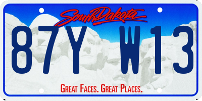SD license plate 87YW13