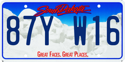 SD license plate 87YW16