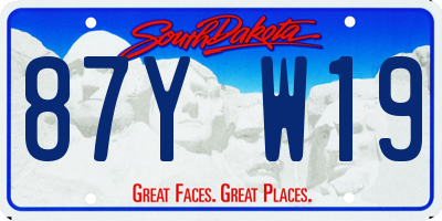 SD license plate 87YW19