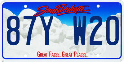 SD license plate 87YW20