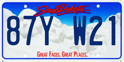 SD license plate 87YW21