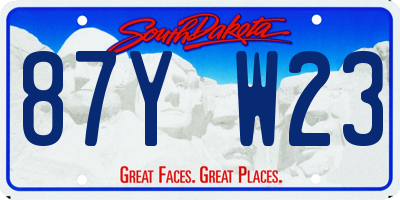 SD license plate 87YW23