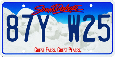 SD license plate 87YW25