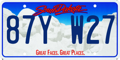 SD license plate 87YW27