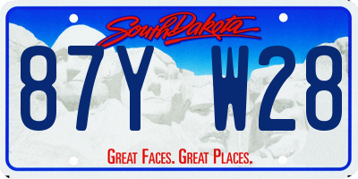 SD license plate 87YW28