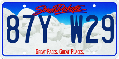 SD license plate 87YW29