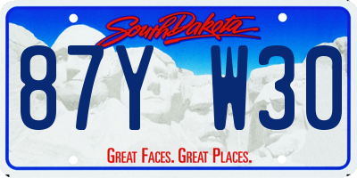 SD license plate 87YW30
