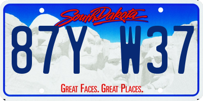 SD license plate 87YW37