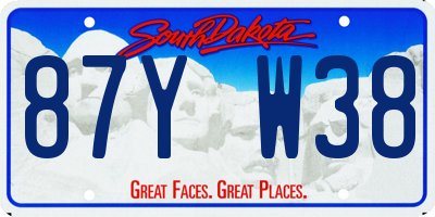 SD license plate 87YW38