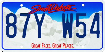 SD license plate 87YW54