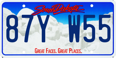 SD license plate 87YW55