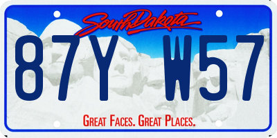 SD license plate 87YW57