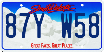 SD license plate 87YW58