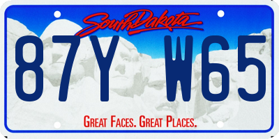 SD license plate 87YW65