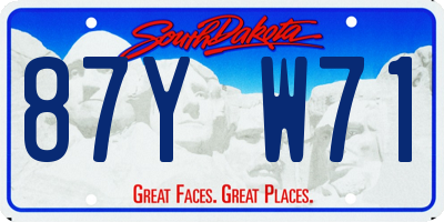 SD license plate 87YW71