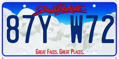 SD license plate 87YW72