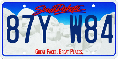 SD license plate 87YW84