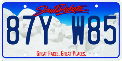 SD license plate 87YW85