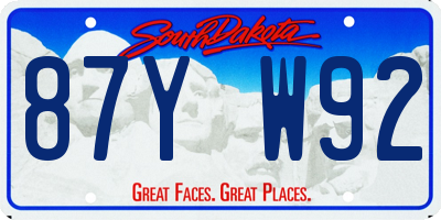 SD license plate 87YW92