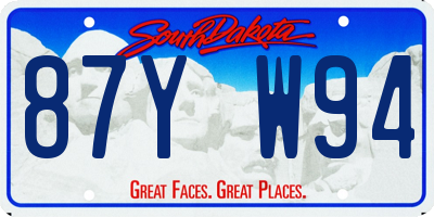SD license plate 87YW94