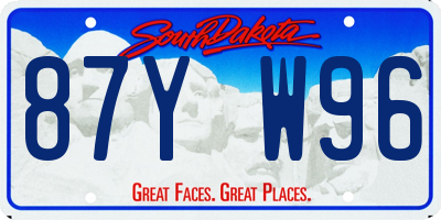 SD license plate 87YW96