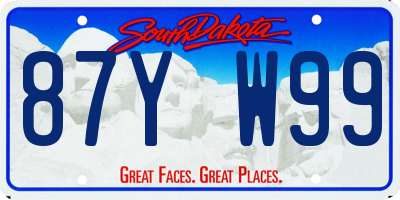 SD license plate 87YW99