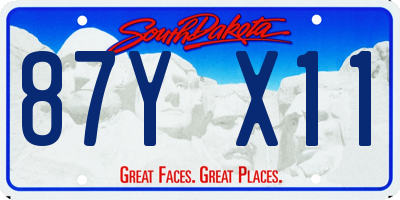 SD license plate 87YX11