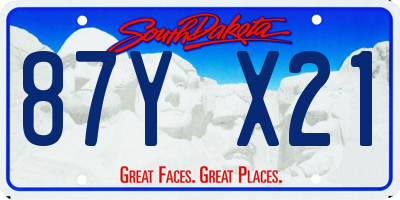 SD license plate 87YX21