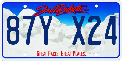 SD license plate 87YX24
