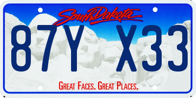SD license plate 87YX33