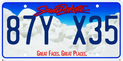SD license plate 87YX35