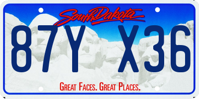 SD license plate 87YX36