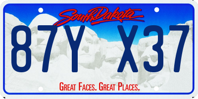 SD license plate 87YX37