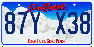 SD license plate 87YX38