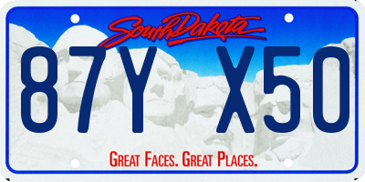 SD license plate 87YX50