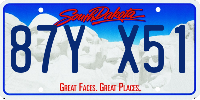 SD license plate 87YX51